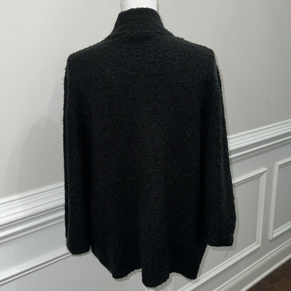 Free People Black and White Oversized Cotton Blend Sweater Poncho size XS - Picture 5 of 9